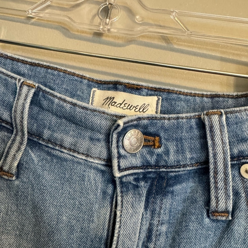 Madewell High Rise Slim Crop Boy Jean Light Blue Distressed Boyfriend Jeans - Picture 2 of 10